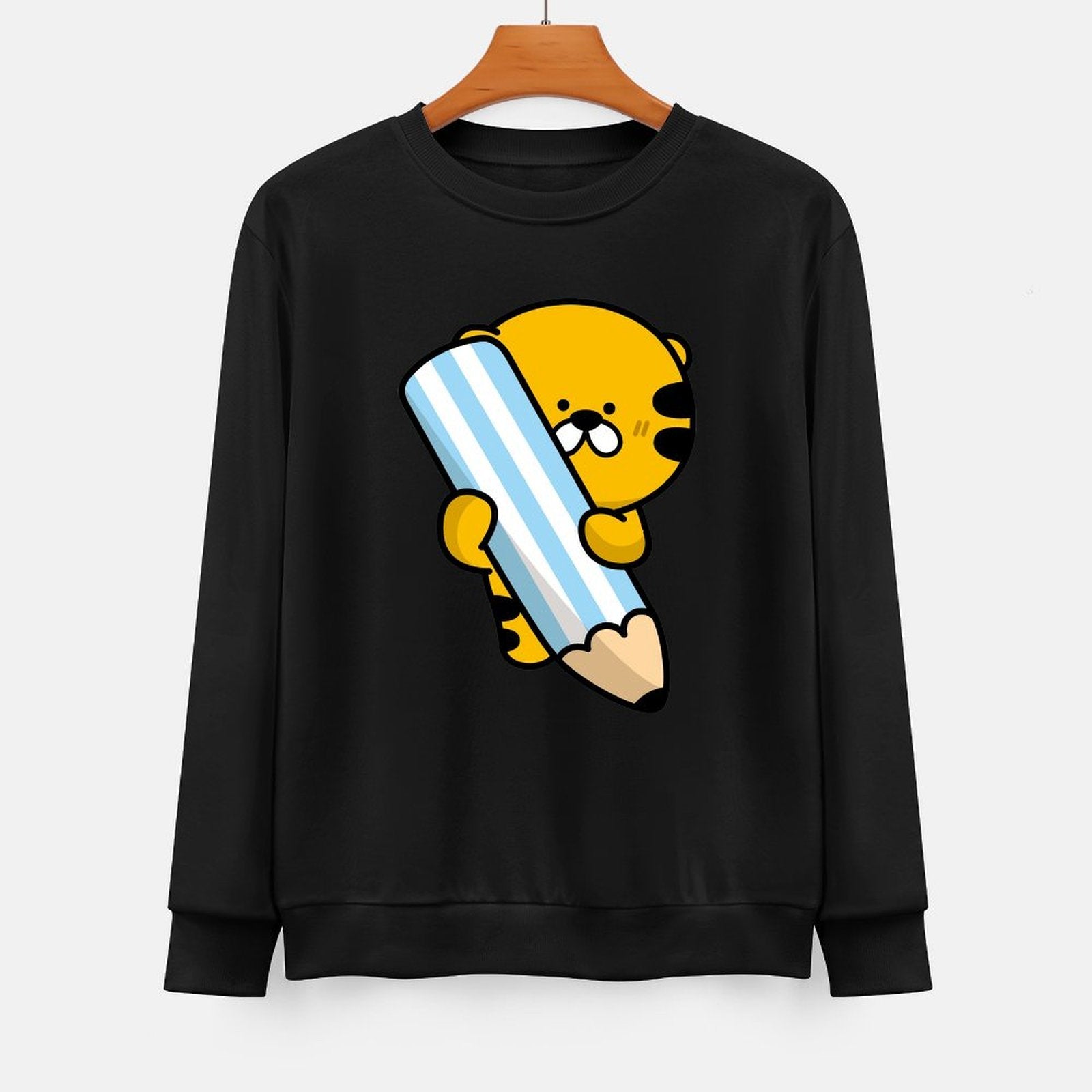 Front Patterned Long Sleeve TopSoftFeel Tear-Resistant